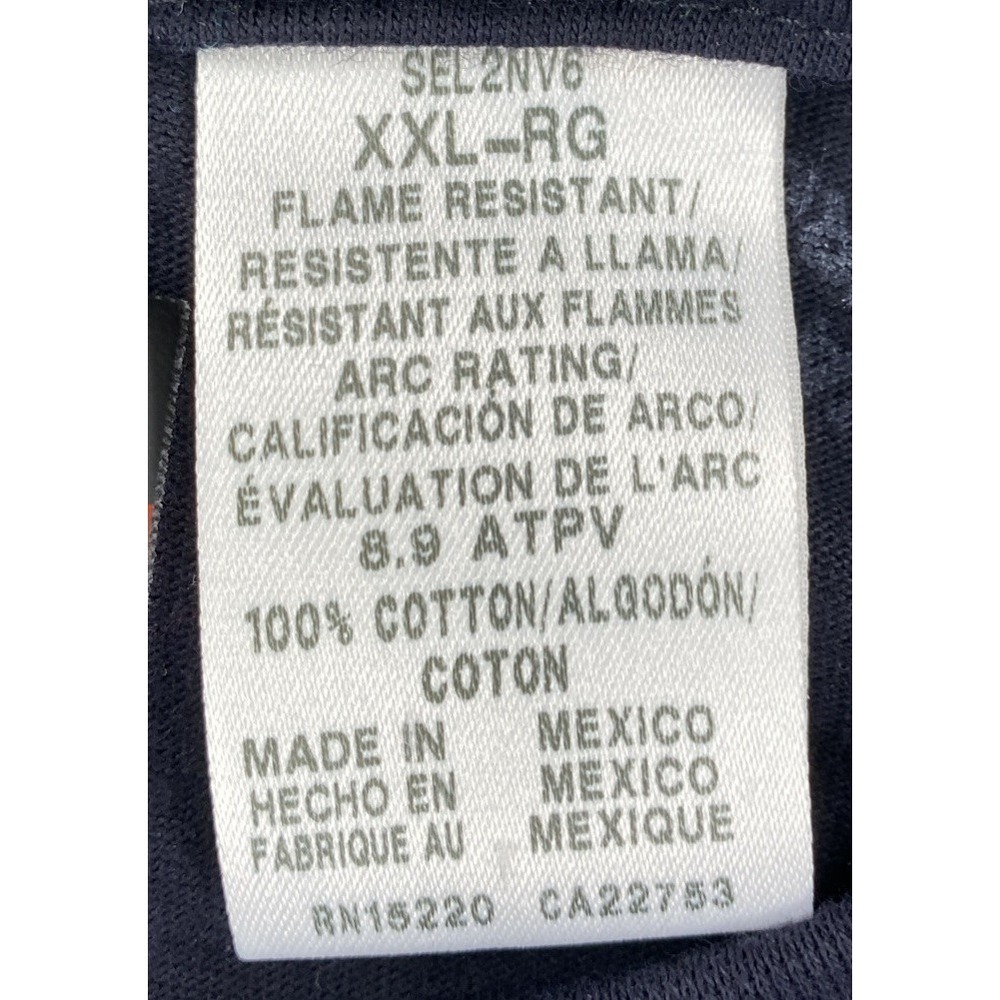 Bulwark FR Long Sleeve Henley Cat2 2112 Black 100% Cotton Men's XXL - Picture 7 of 9